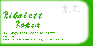 nikolett kopsa business card